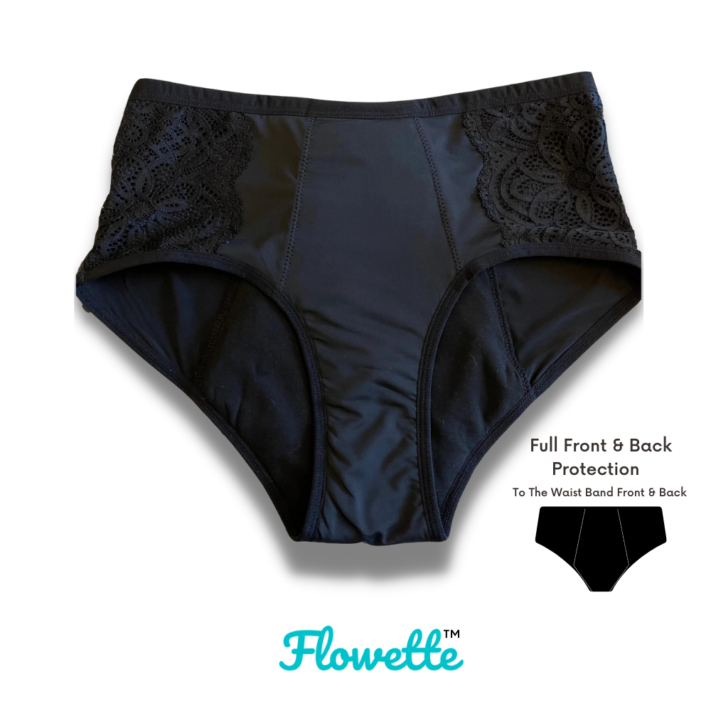 Black Full Brief Heavy Flow Period Knickers 2 Pack